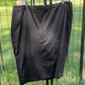 Black faux wrap front skirt